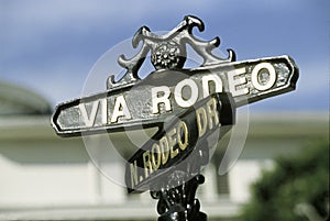 Street sign for Rodeo Drive, Beverly Hills, CA photo