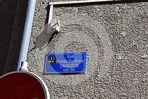 street sign, Rue Grande Duchesse Charlotte