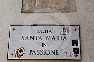 Street Sign, Salita di Santa Maria in Passione, Genoa, Italy