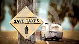 Street Sign Save Taxes