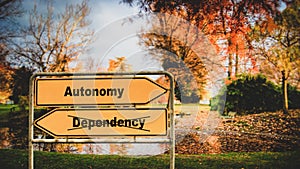 Street Sign to Autonomy versus Dependency