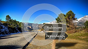 Street Sign to Autonomy versus Dependency