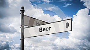Street Sign to Beer