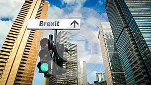 Street sign to Brexit