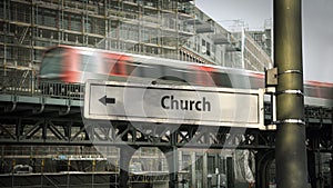 Street Sign to Church