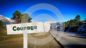 Street Sign to Courage