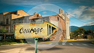 Street Sign to Courage