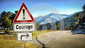 Street Sign to Courage