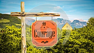 Street Sign to Courage