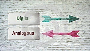 Street Sign to Digital versus Analogous