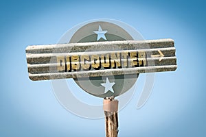 Street Sign to Discounter photo