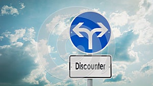 Street Sign to Discounter photo