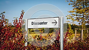 Street Sign to Discounter photo