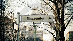 Street Sign to Discounter photo