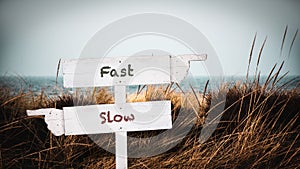 Street Sign to Fast versus Slow