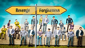 Street Sign to Forgiveness versus Revenge