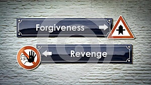 Street Sign to Forgiveness versus Revenge