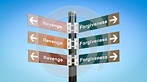 Street Sign to Forgiveness versus Revenge