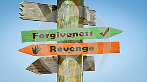 Street Sign to Forgiveness versus Revenge