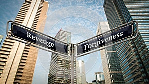 Street Sign to Forgiveness versus Revenge