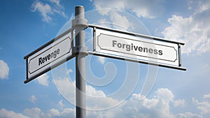 Street Sign to Forgiveness versus Revenge