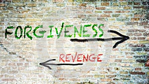 Street Sign to Forgiveness versus Revenge