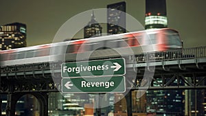 Street Sign to Forgiveness versus Revenge