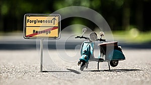 Street Sign to Forgiveness versus Revenge