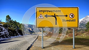 Street Sign to Improvement versus Standstill