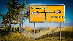 Street Sign to Improvement versus Standstill photo