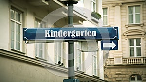 Street Sign to Kindergarten