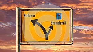 Street Sign to Reform versus Standstill