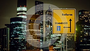 Street Sign to Reform versus Standstill