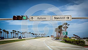 Street Sign to Reform versus Standstill