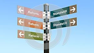 Street Sign to Reform versus Standstill