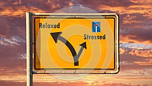 Street Sign to Relaxed versus Stressed
