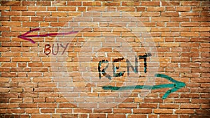 Street Sign to Rent versus Bye