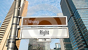 Street Sign to Right versus Wrong