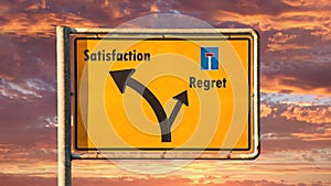 Street Sign to Satisfaction versus Regret
