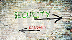 Street Sign to Security versus Danger