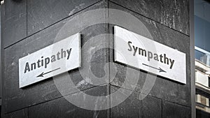 Street Sign to Sympathy versus Antipathy photo