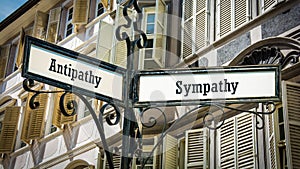 Street Sign to Sympathy versus Antipathy photo