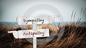 Street Sign to Sympathy versus Antipathy photo