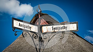 Street Sign to Sympathy versus Antipathy photo