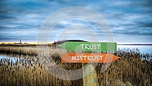 Street Sign to Trust versus Mistrust