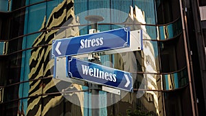 Street Sign to Wellness versus Stress
