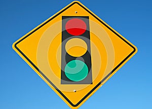 Street Sign - Traffic Light Ahead