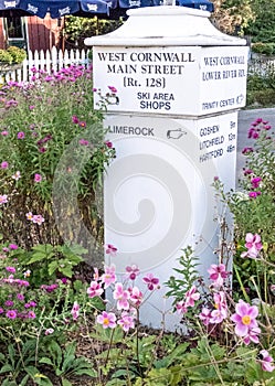 Street sign,village distances