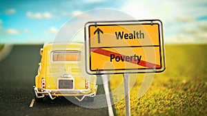 Street Sign Wealthy versus Poverty photo