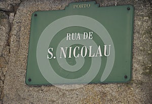 Street Signboard plaque from Praca do Infante D Henrique Square in Porto of Portugal